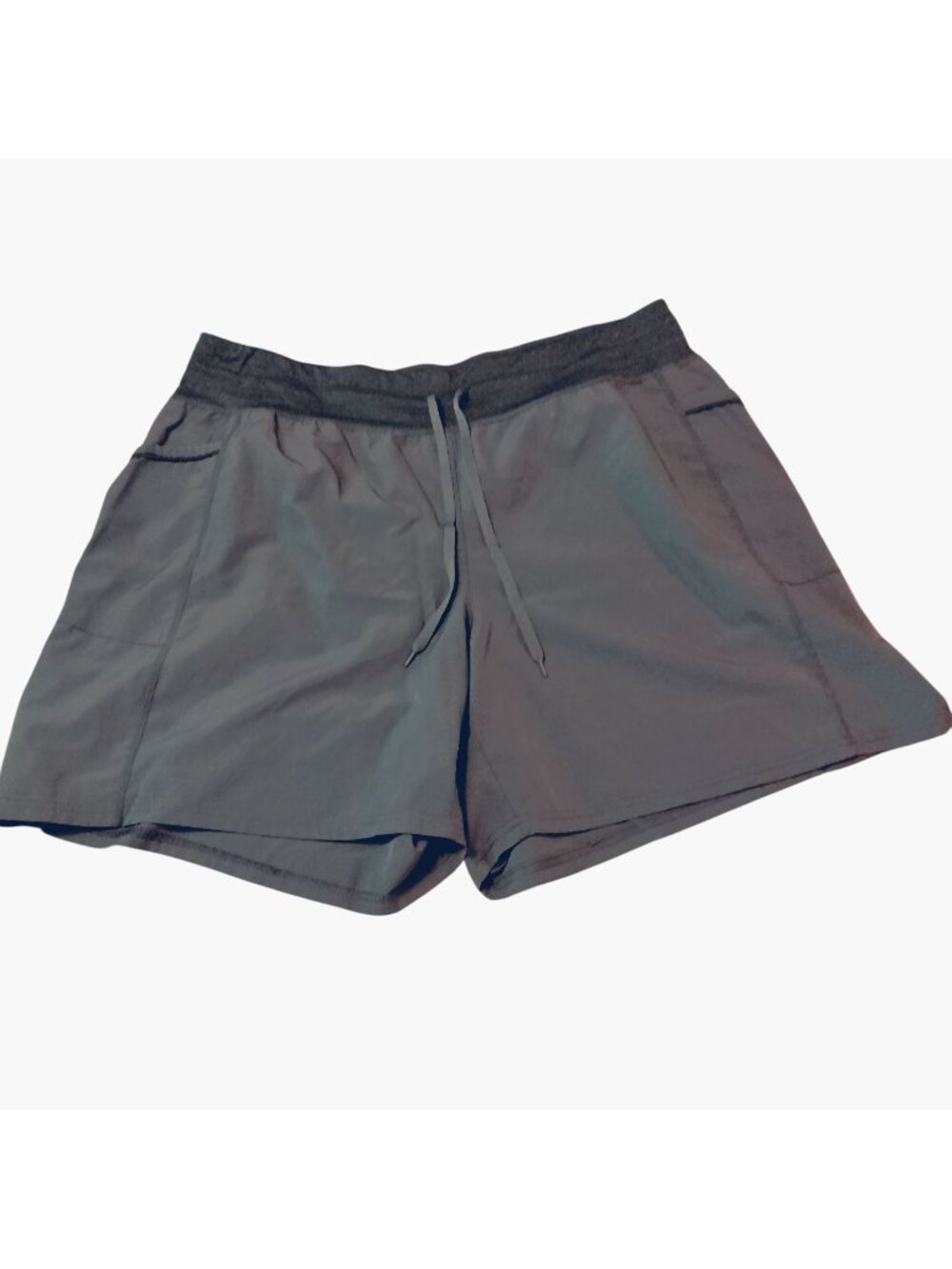 Terra Sky Shorts Womens Gray Elastic Waist Drawstring Plus Size 1X